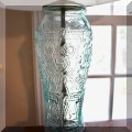 DL13. Pair of pressed glass lamps made from Goofus style pickle jars with a rose pattern. 